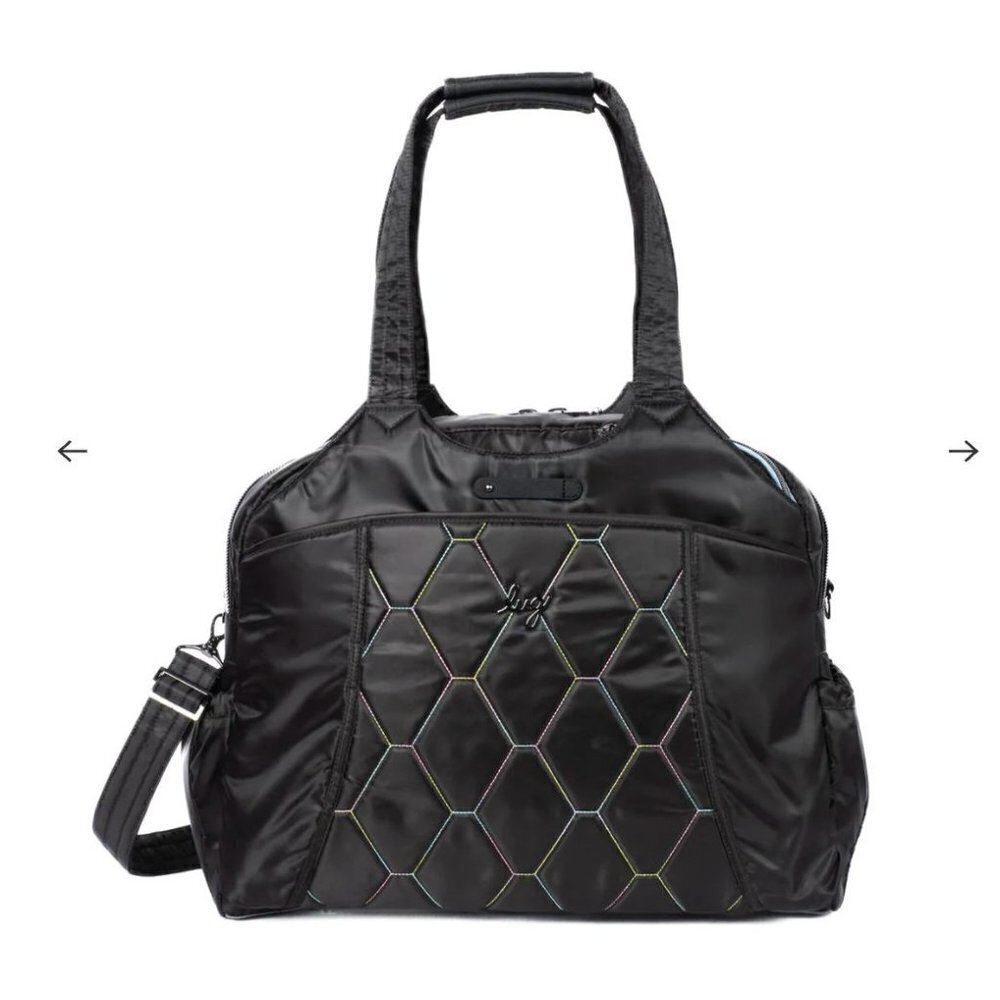 LUG Pontoon 2 Overnight Bag NWT -Black Rainbow Stitch